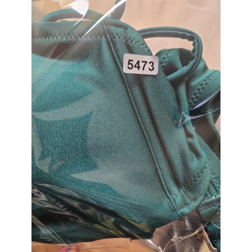 Shade & Shore Bikini Top Halter Padded Middle Tie Around Neck Green Size 12-14 - Picture 5 of 5